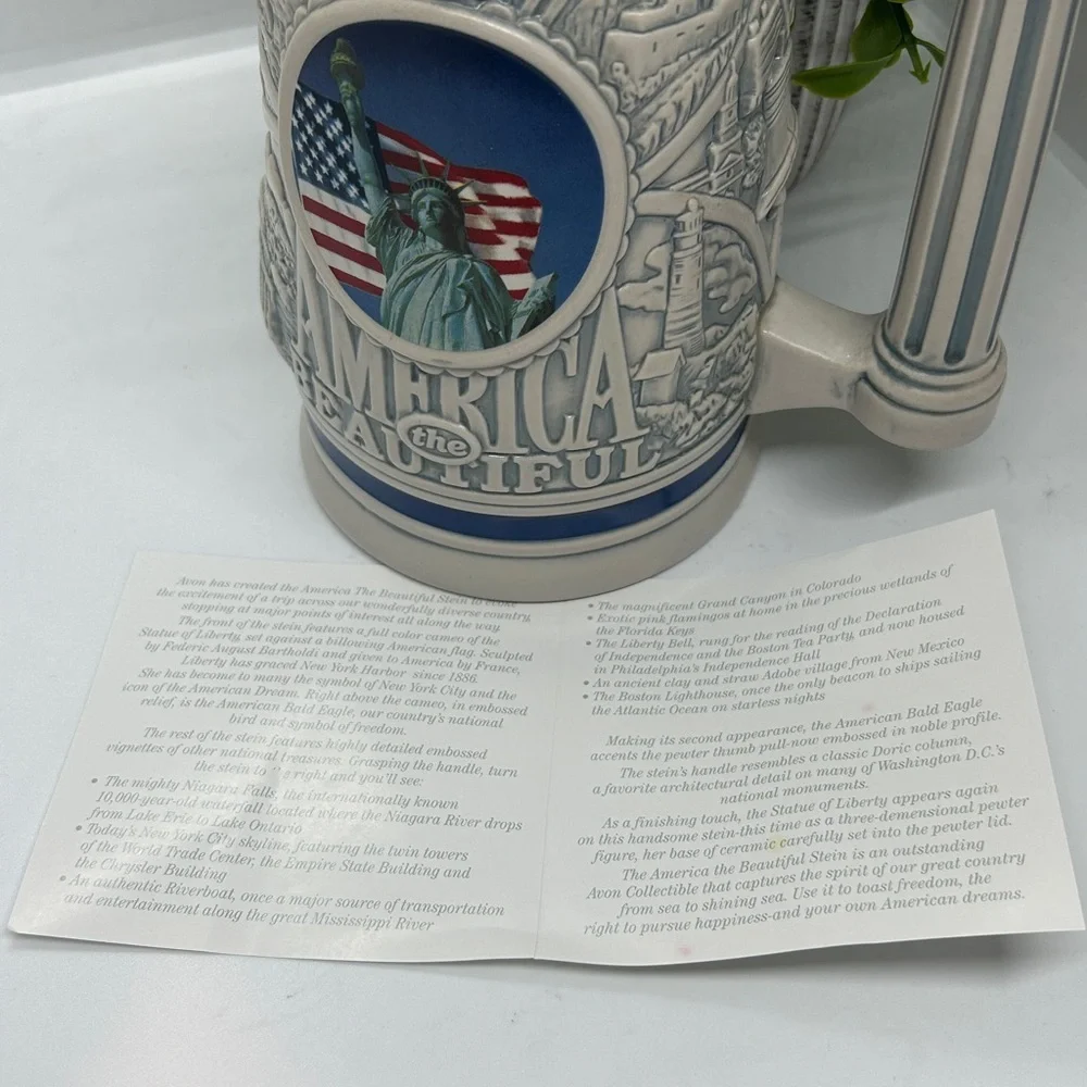 Vintage Avon 2002 America The Beautiful Beer Stein Avon Fine Collectibles #35446